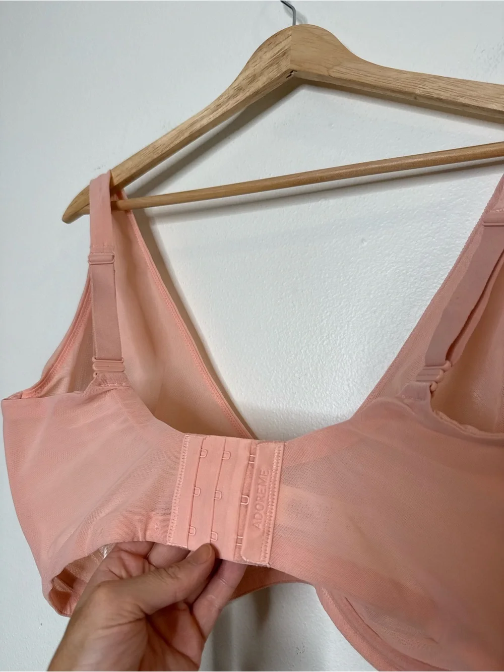 New Adore Me Mesh Unlined Balconette Bra in Coral Pink Cloud size 38 I